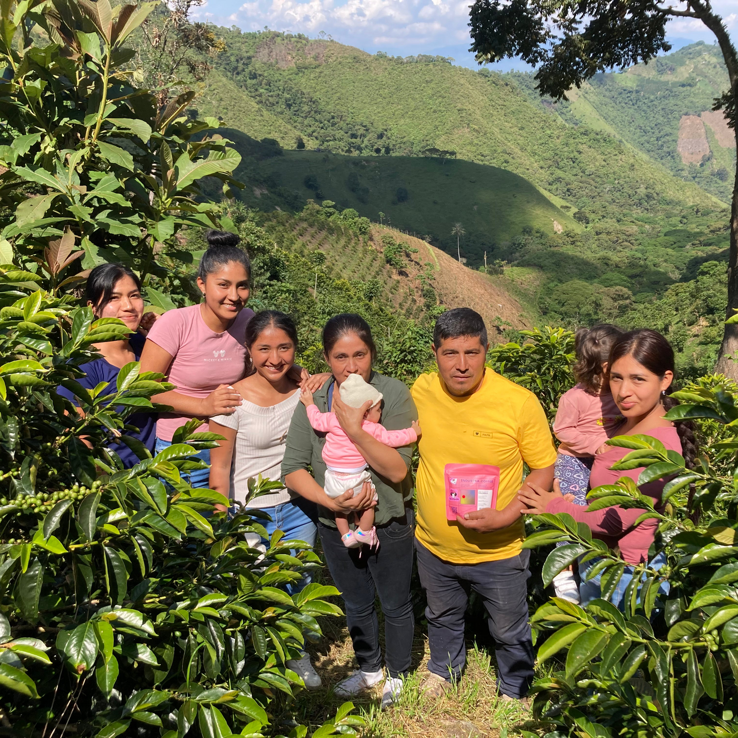 Famille de producteurs de café en colombie