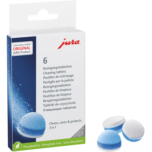 Nettoyant JURA - Boîte de 6 pastilles de nettoyage (3 en 1)