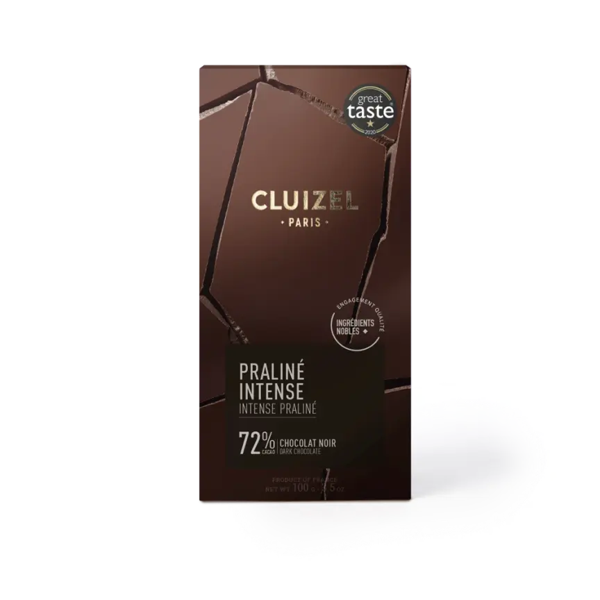 Cluizel - Tablette praliné intense (noir 72%)